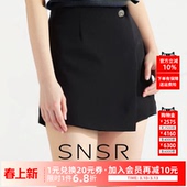 圣妮思2026春季 裙高腰显瘦通勤短裤 新款 A字裤 裙 黑色百搭短款 SNSR