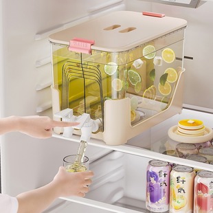 6.5升大容量水龙头冷水壶双隔层家用冷泡果茶凉白开水冰箱果汁桶