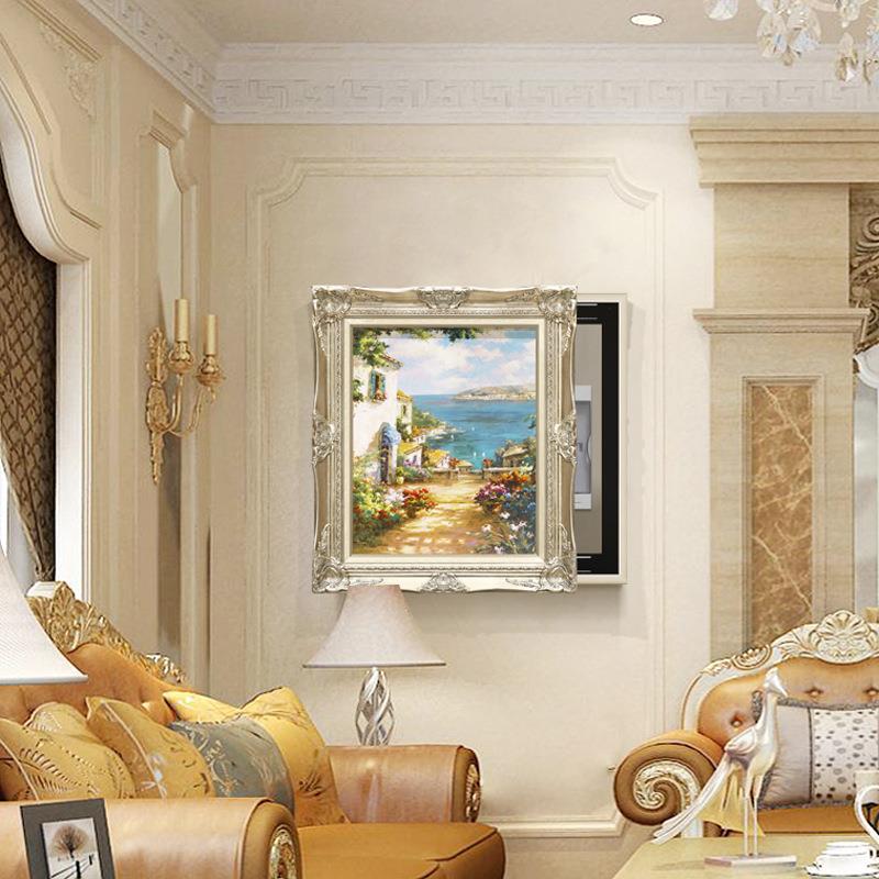 电表箱空开箱装饰画电闸箱简欧挂画轻奢地中海风景美式欧式油画图片
