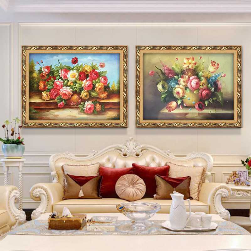 花卉牡丹油画客厅装饰画壁挂画单幅玄关过道餐厅书房办公室背景墙图片