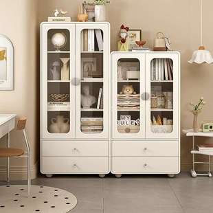 全实木书柜置物架学生家用书柜落地儿童储物柜带柜门客厅新款书架