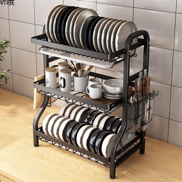 厨房置物架碗碟收纳层架多功能放碗盘筷子碗架沥水架落地碗盘柜收,厨房/烹饪用具,微波炉置物架,淘宝优惠券,粉丝福利购,淘宝优惠卷