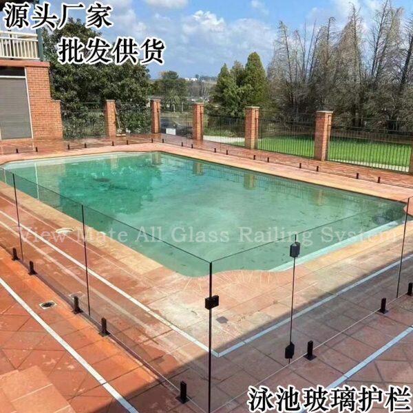 厂家户外泳池夹胶玻璃护栏不锈钢304扶手无立柱钢化玻璃栏杆