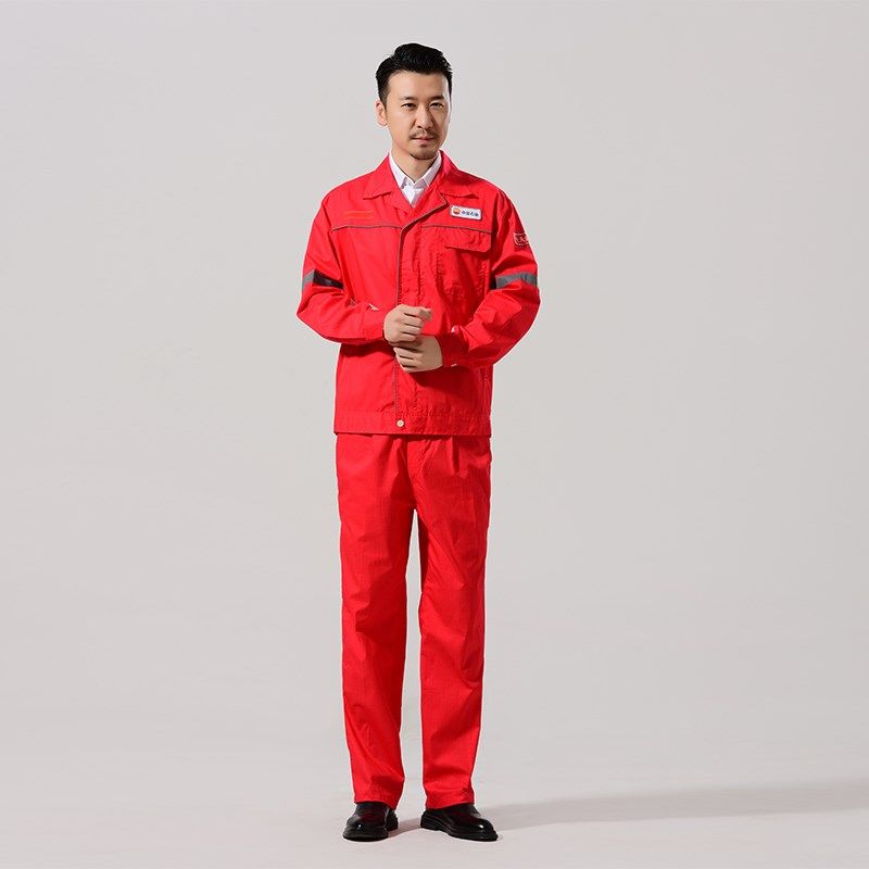 中石油工作服新款油田红色防静电夏季H薄透气反光抗油易去污劳保