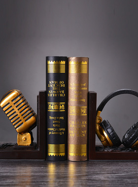 欧式书挡复古书立创意书房摆件书靠书夹美式家居S样板间装饰品摆