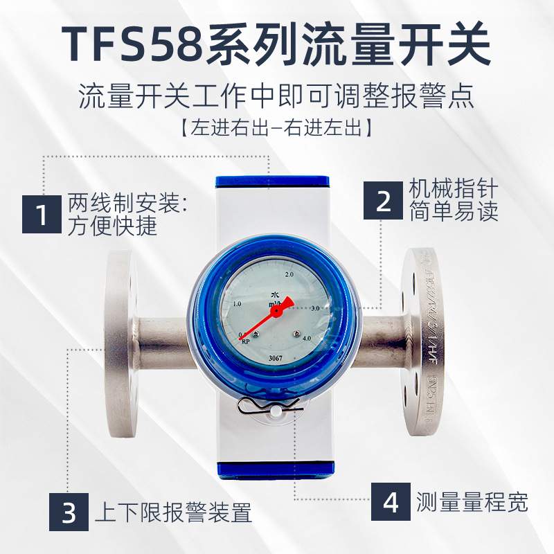 不锈钢防爆靶式流量开关控制器工业管道用感应远传报警水流量计