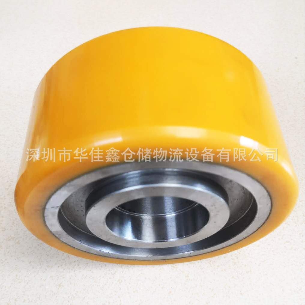 电动叉车轮子平衡轮旁轮辅助轮林德叉车配件PU聚氨酯125*60mm客订