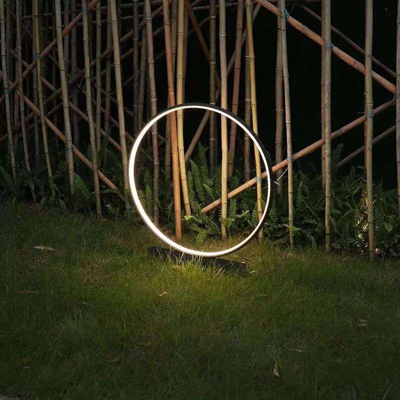 户外灯环形草坪灯庭院灯防水现代室外灯别墅景观灯太阳能花园灯