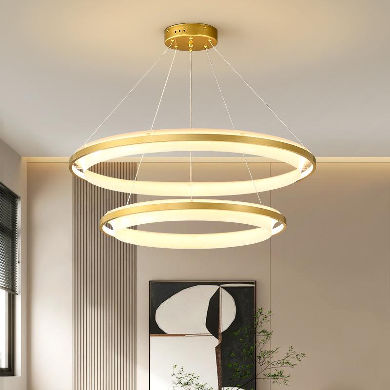 后现代极简客厅主灯圆环吊灯设计师餐厅卧室吧台个性创意装饰灯具