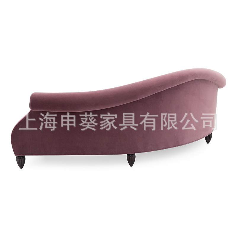 美式乡村现代风简约多人弧形沙发轻奢布艺会客沙发客厅别墅样板房