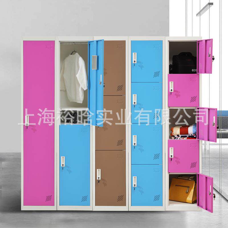 皇鹏钢制彩色单门铁皮更衣柜铁皮柜员工柜储物柜