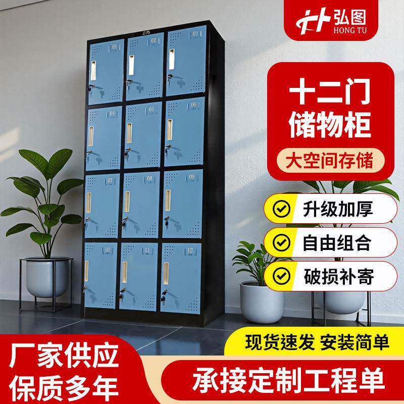 东莞员工储物柜铁皮柜职员宿舍健身房浴室衣柜存放柜多门更衣柜