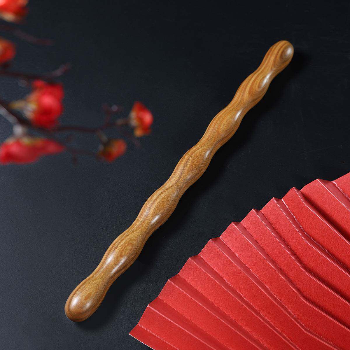 绿檀木擀筋棒全身拍打棍木棒实木拍腿背敲打按摩肩颈部拔筋棒推拿
