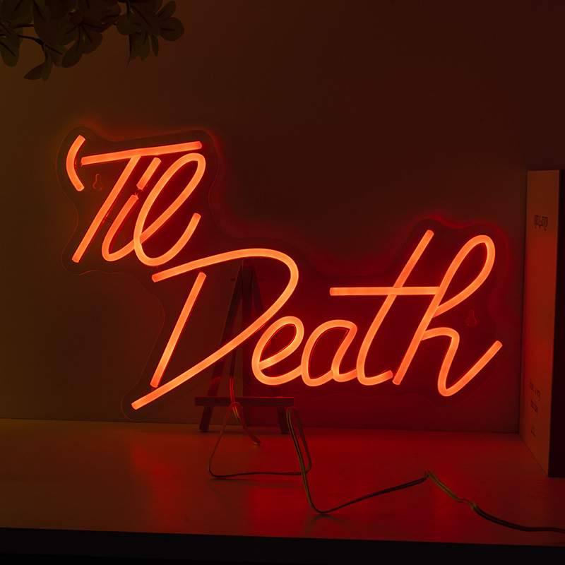 Temu电商Til Death A创意字母装饰派对霓虹灯LE发光字