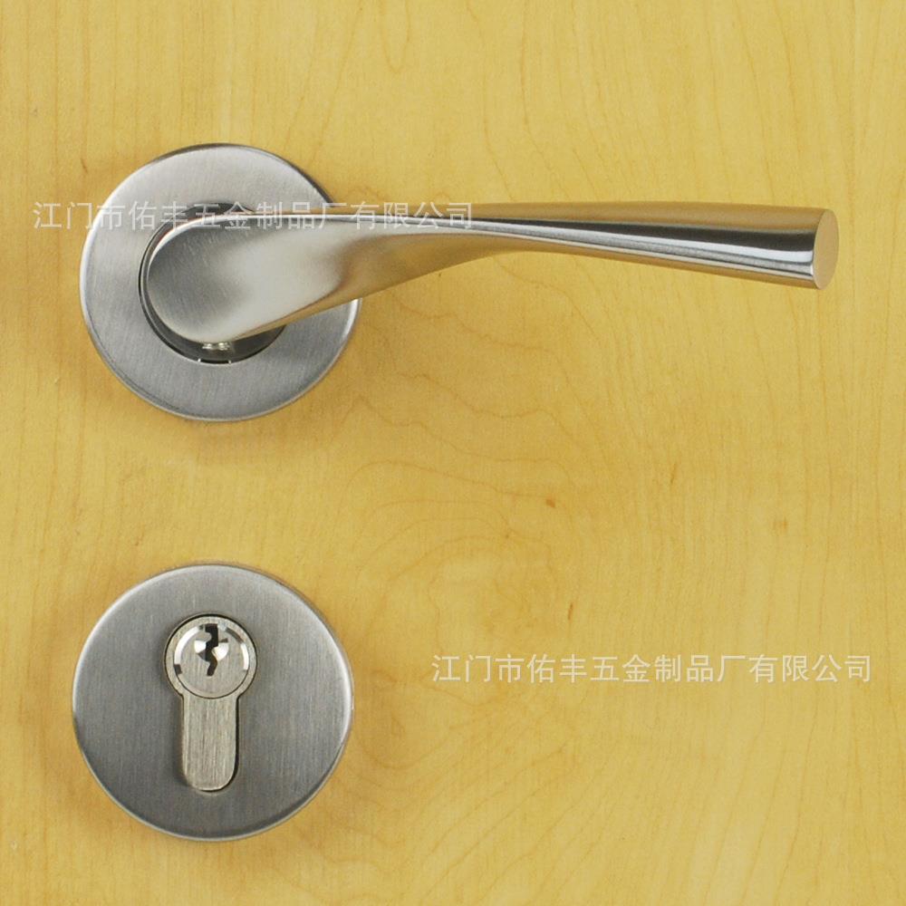 304不锈钢室内房间门锁 精铸实心扭紋门把手 5572锁体70单开锁芯