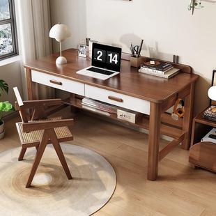 实木书中桌办家用台式 电桌公桌初小学脑BAE生写字桌学习桌加粗桌