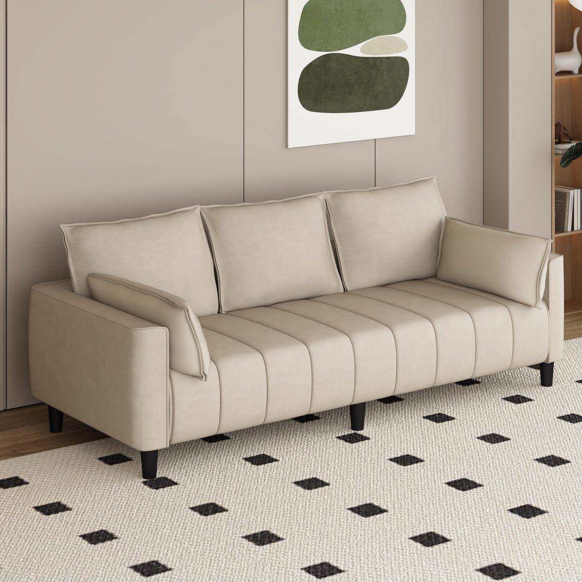 猫爪皮简客约免洗小户型公寓出租屋理FZO发厅双人三店人拼色沙发