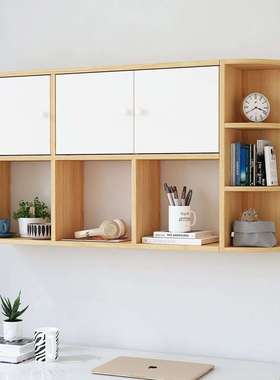 架墙上隔板置物QWU架房免打孔壁纳挂式墙面装饰柜书简约书卧室收