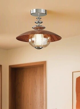 2VWC026式中古风复古吸顶灯玄玻法璃铁门艺关过道走廊厅阳台吸顶