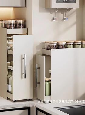 厂家式直厂BEI直销新款厨房窄款调家料架台面抽拉多层防尘收销纳