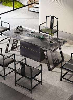 中茶桌办体公泡茶现代简约家用自动一小茶办台岩板茶桌式公QTQ家