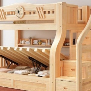 上下铺床二层木床功能童床加粗实床上上下子母下多两层床儿高低