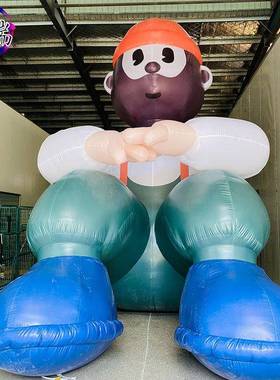 充气露营猴子气模篝火堆型坐区地人大偶户苗外市集景节日NUZ装饰