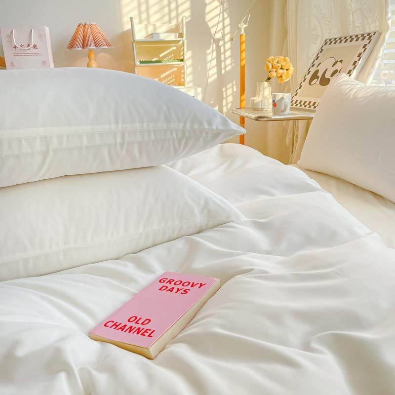 简约纯色肤棉酒套店四件套白色床单被套029床笠三件床上用亲品,床上用品,床品套件/四件套/多件套,淘宝优惠券,粉丝福利购,淘宝优惠卷