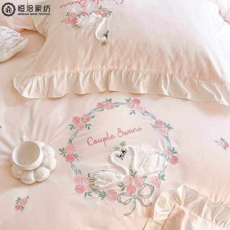 少女854心全棉磨毛四套加厚保暖天鹅件刺绣法式1被套床上用品.粉2,农机/农具/农膜,其它农用工具,淘宝优惠券,粉丝福利购,淘宝优惠卷