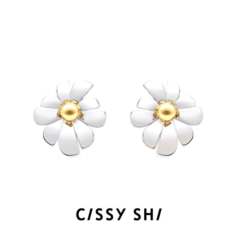 CISSY SHI幸运系列FAFA耳夹环保铜镀18k白金小众设计高级感耳钉女