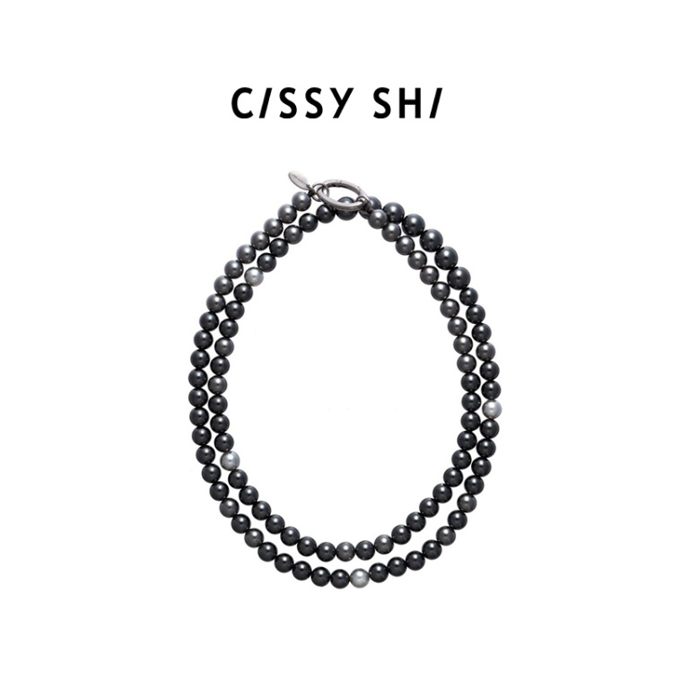 CISSYSHI黑珍珠长项链