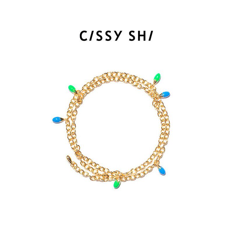 CISSY SHI EGG系列项链珐琅彩钻轻奢小众镶钻镀18k金色银色项链