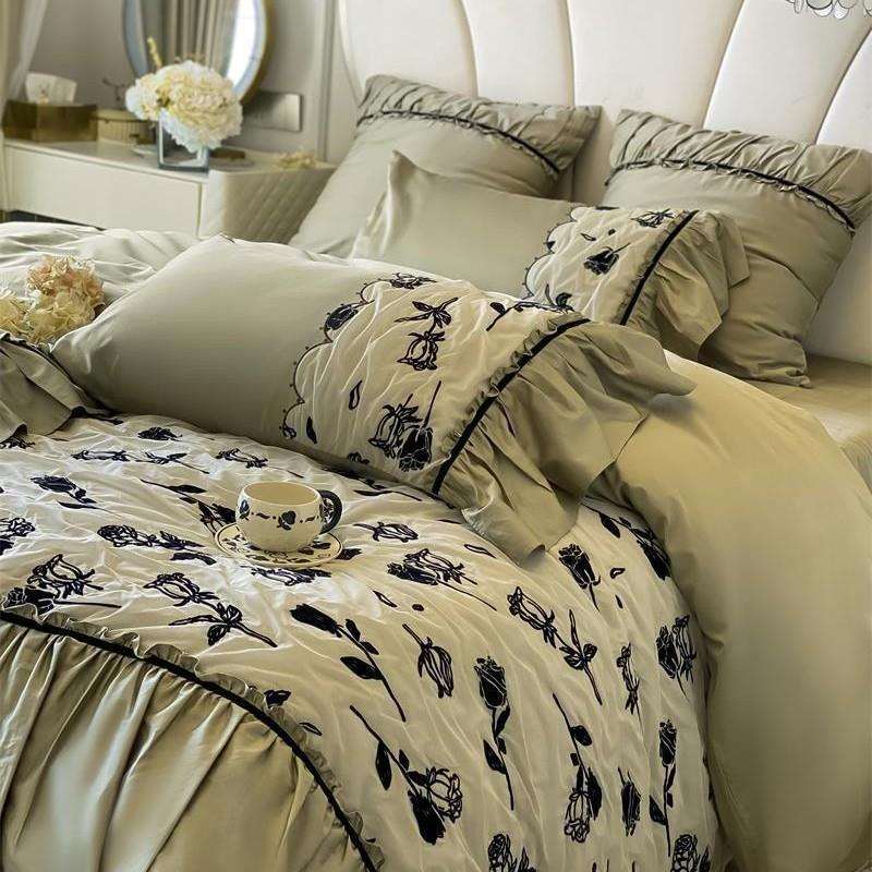 A类法棉式复家古风100支纯四件QRJ套全棉被套床单裸睡床上用纺品