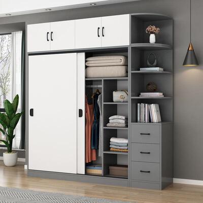 衣柜家实用卧简现代木质柜子室出约租房屋用简74218易推拉门儿童