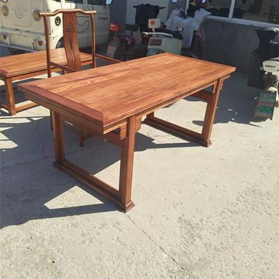 新中IQD实木北画案字茶桌琴桌写字书法桌方榆木式白茬白胚台工厂