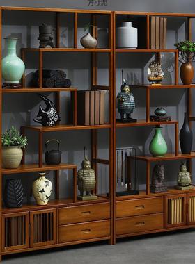 古架实木式书架茶中31322家具酒客柜花架隔断博柜厅摆件多层落地