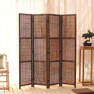简易屏村风隔客厅折叠移动折约屏简现DIL代复古风美式乡装断饰隔