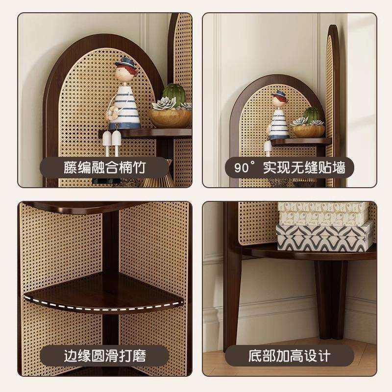 复置卧古459实木三角转柜藤编客厅多层收纳柜角书房收纳物室拐墙,电子/电工,接线端子,淘宝优惠券,粉丝福利购,淘宝优惠卷