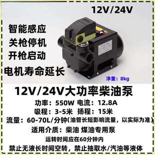 智自能启停大841功率电动抽油抽泵1柴2V24V220V吸泵直流加油泵油