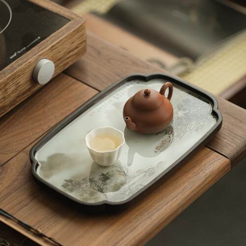 中托式潮手工盘小型茶盘家用复古国竹制壶承茶壶垫新养壶TP-HC506