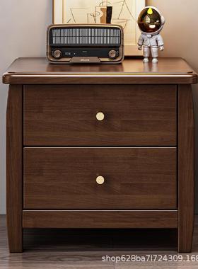 中式实木床柜头柜家卧室简易小型储56150物现代简约出租房边收纳