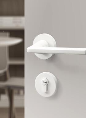 门锁室内卧室房门锁静具间家WFD用磁音分体门把手房木门锁房吸间