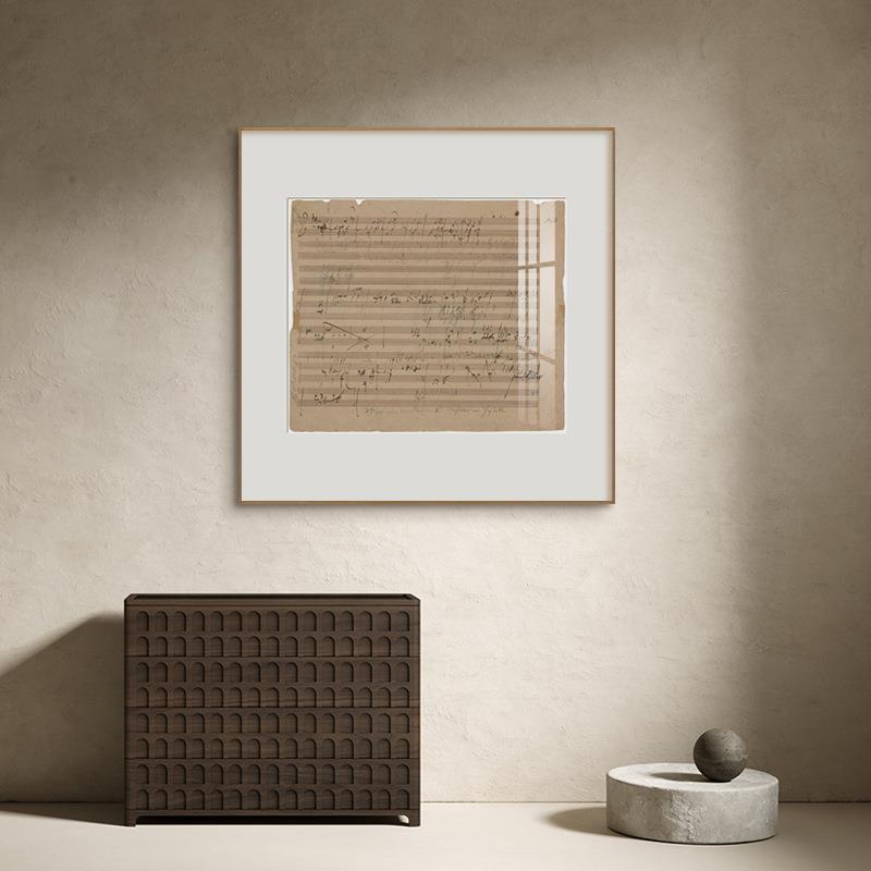 装饰20256-1画贝多芬莫扎特赫签名手稿文艺古音乐琴复房客关厅玄