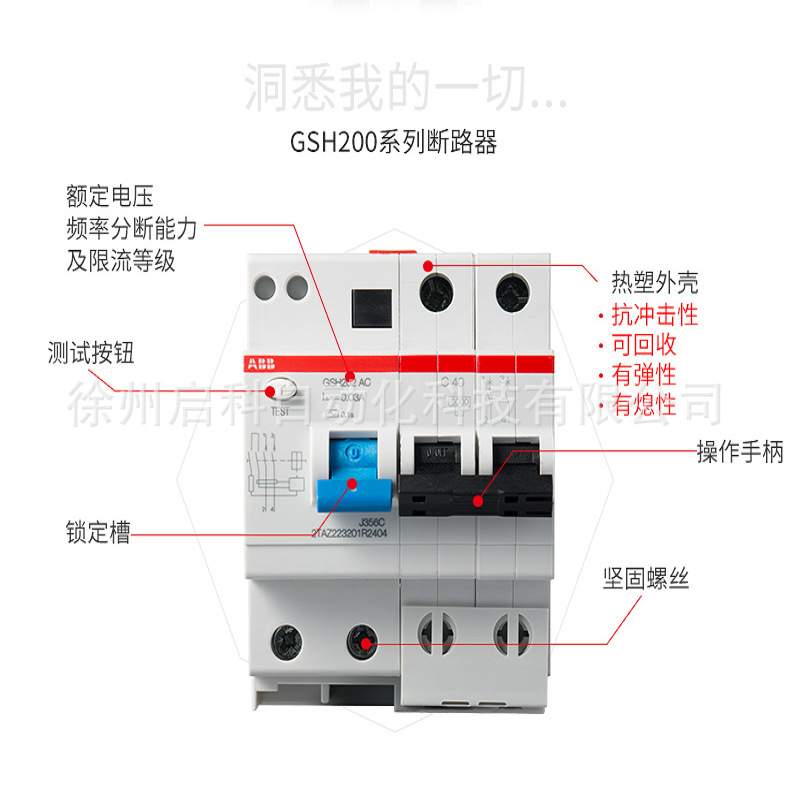 ABB漏电断路器 GSH202 AC-D16/0.03 漏保空开2P漏电30mA电流16A