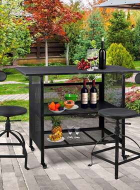 户外简约铁艺休移动推车室餐厅厨两层置物闲架CT-2LVL手推餐内车