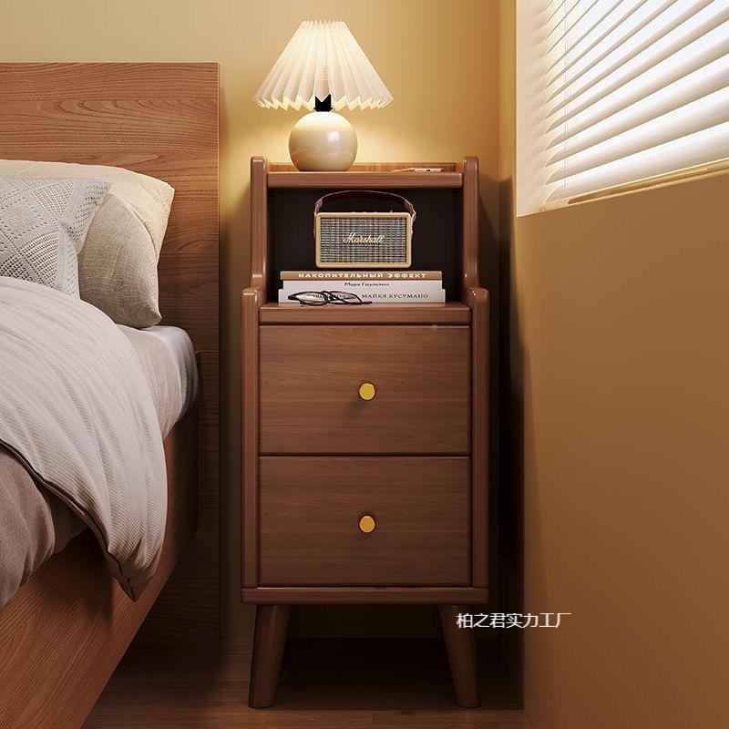 头柜小型窄款卧室床边多储物柜现00代简床层约家用床边置物架储物