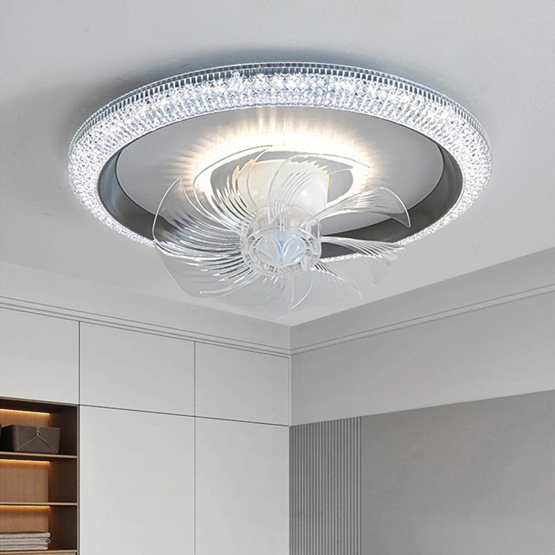 477卧室风扇灯摇头现新款约顶led吸灯主卧室儿童房代简灯具风扇一