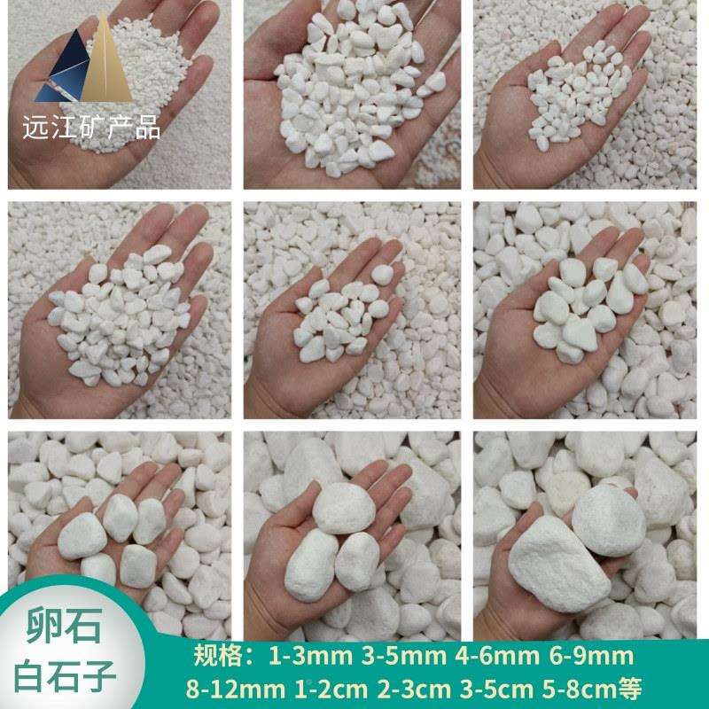 白石子白色子水花洗381石厂家院铺路园造景装饰园林小石工程白庭
