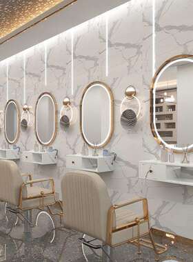 发廊LED镜台美颜带区灯一BKC体镜台专用理发镜烫染店网红潮店壁挂