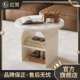 JLA轻奢奶油风沙发边岩几边板小户型客厅形双圆层小边柜轻奢岩板